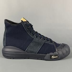 VISVIM Size 10.5 Navy Mixed Material Lanier High-Top Sneakers